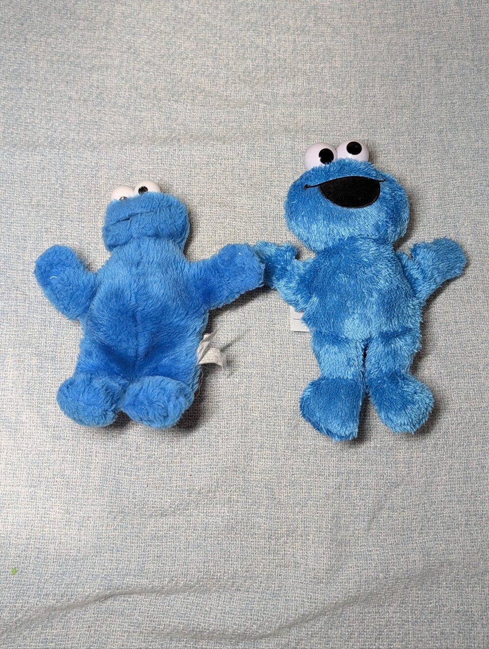 Vintage Blue Cookie Monster Plush Pair - Musical